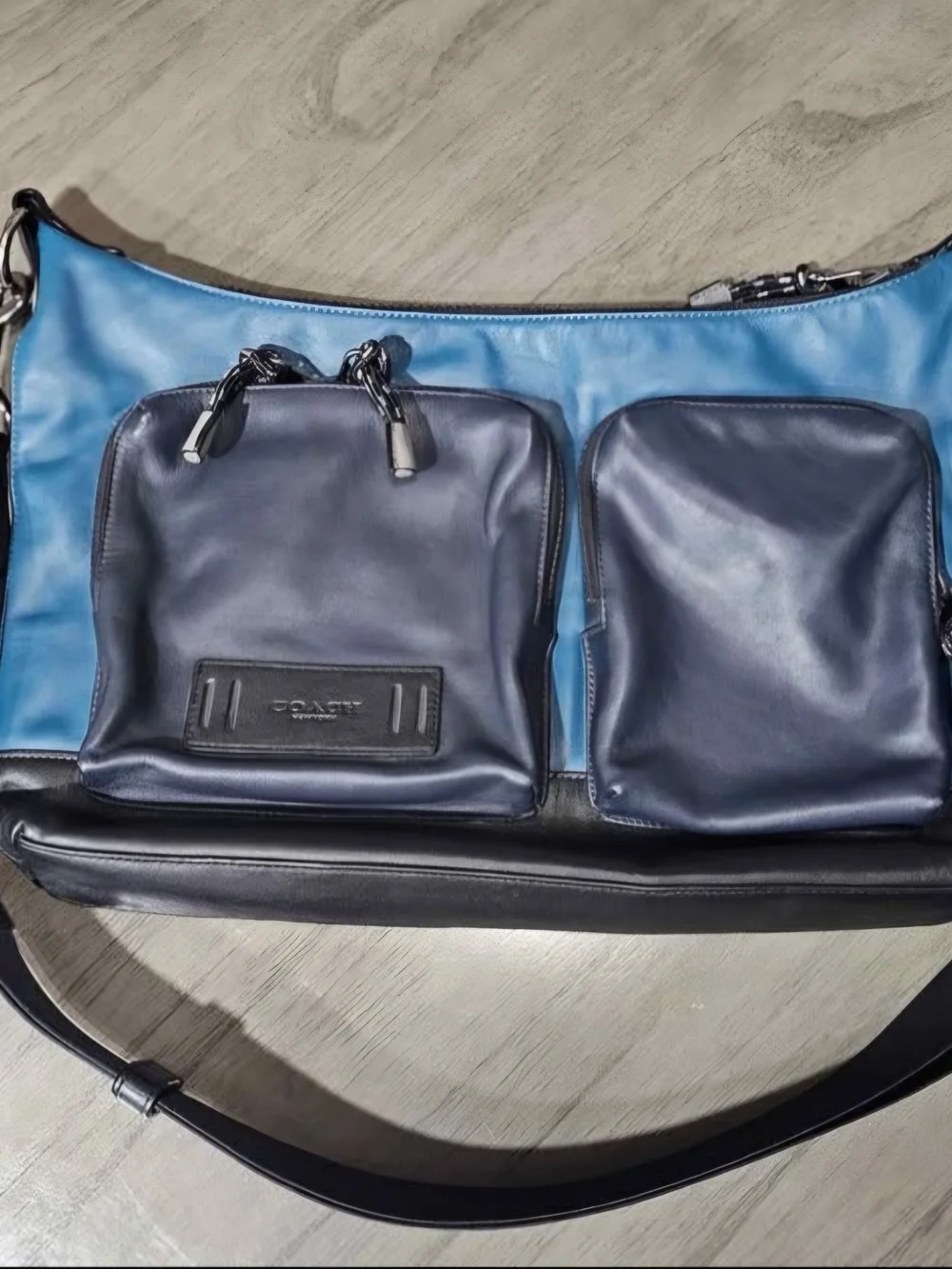 Coach Teal and Black Shoulder Bag
